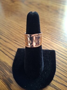 Ring Copper Stamped Cigar Band Size 6